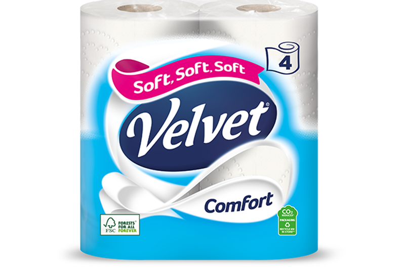 Velvet Comfort Toilet Paper 4 Roll